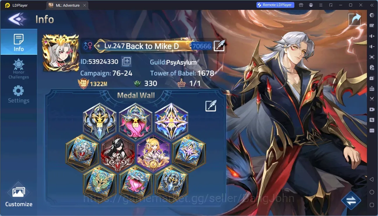 Mobile Legends: Adventure Accounts Global 70***|Lv.247|Camp 76-24|VIP 10|Power: 1,3B|9 Nexus|57 Awakening|Hero 224|10 UR|8 1