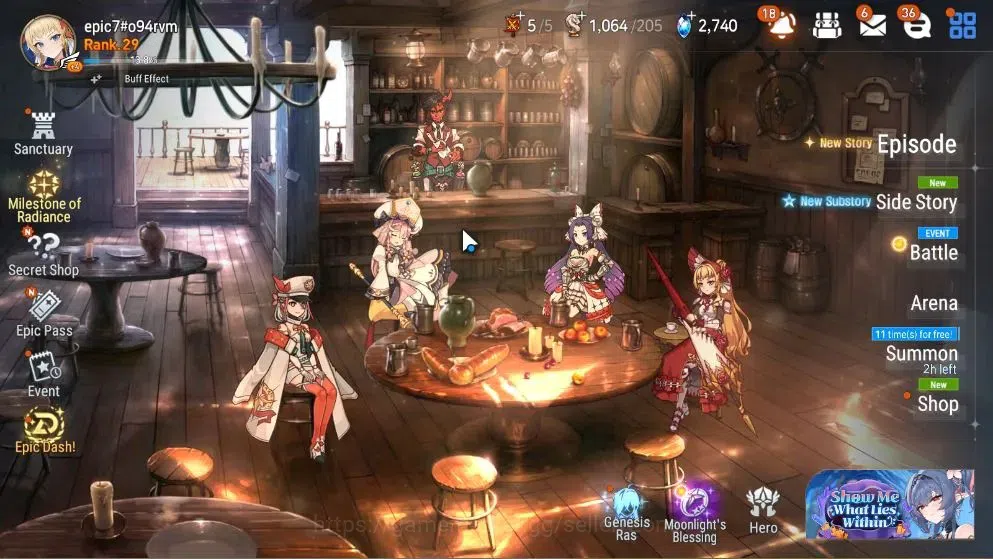 Epic Seven Accounts Starter GLOBAL Unverif|New Era|3 ML(Salome,SP Politis,LQ Charlotte)+TA Coli,Ivana,Etc|PoH+Bless ON|2K 1