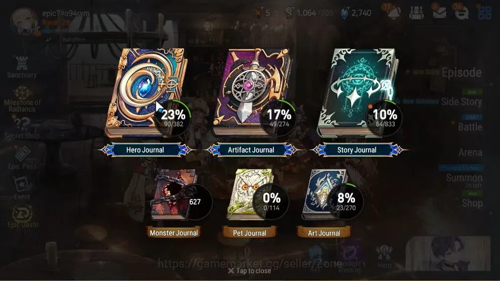 Epic Seven Accounts Starter GLOBAL Unverif|New Era|3 ML(Salome,SP Politis,LQ Charlotte)+TA Coli,Ivana,Etc|PoH+Bless ON|2K 5