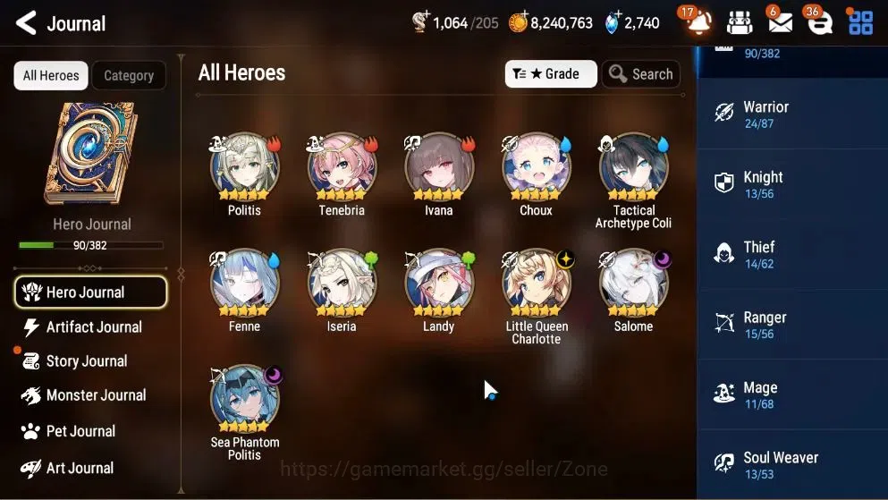 Epic Seven Accounts Starter GLOBAL Unverif|New Era|3 ML(Salome,SP Politis,LQ Charlotte)+TA Coli,Ivana,Etc|PoH+Bless ON|2K 6