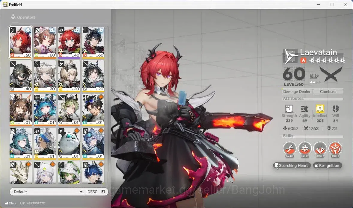 Arknights: Endfield Accounts ASIA | Lv 36 | 2 Limit + 1 Sign | Limit (Laevatain image 3