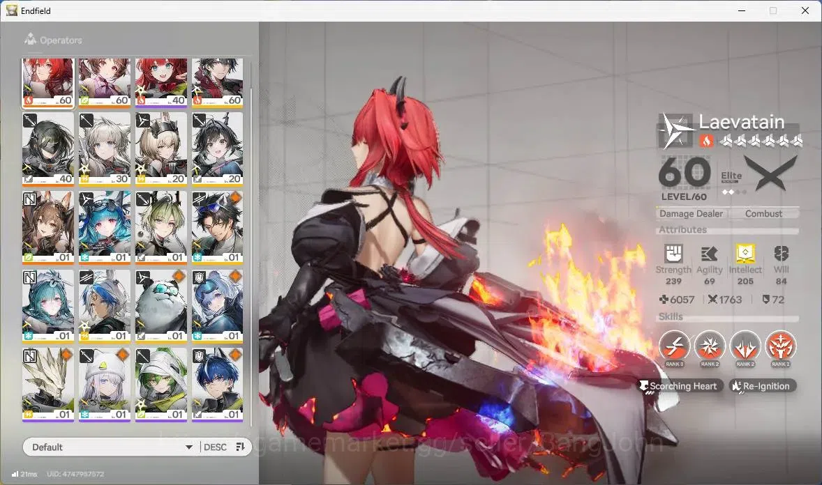 Arknights: Endfield Accounts ASIA | Lv 36 | 2 Limit + 1 Sign | Limit (Laevatain image 4