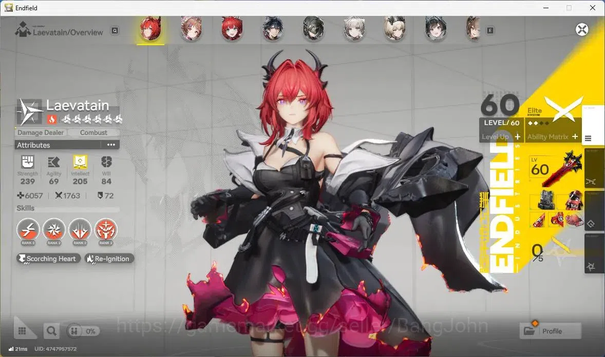 Arknights: Endfield Accounts ASIA | Lv 36 | 2 Limit + 1 Sign | Limit (Laevatain image 5
