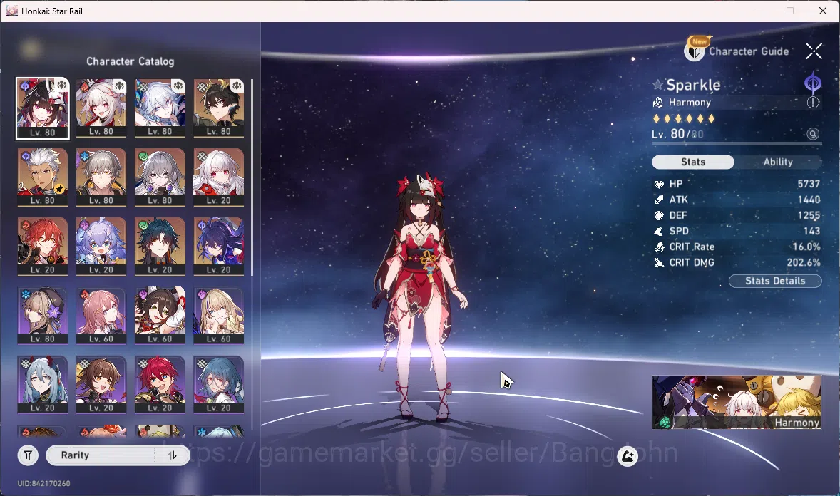 Honkai Star Rail Accounts ASIA | TL 65 | 5 Limit | Sparxie e2 + sign | Yao G image 1