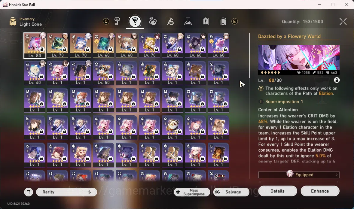 Honkai Star Rail Accounts ASIA | TL 65 | 5 Limit | Sparxie e2 + sign | Yao G image 3