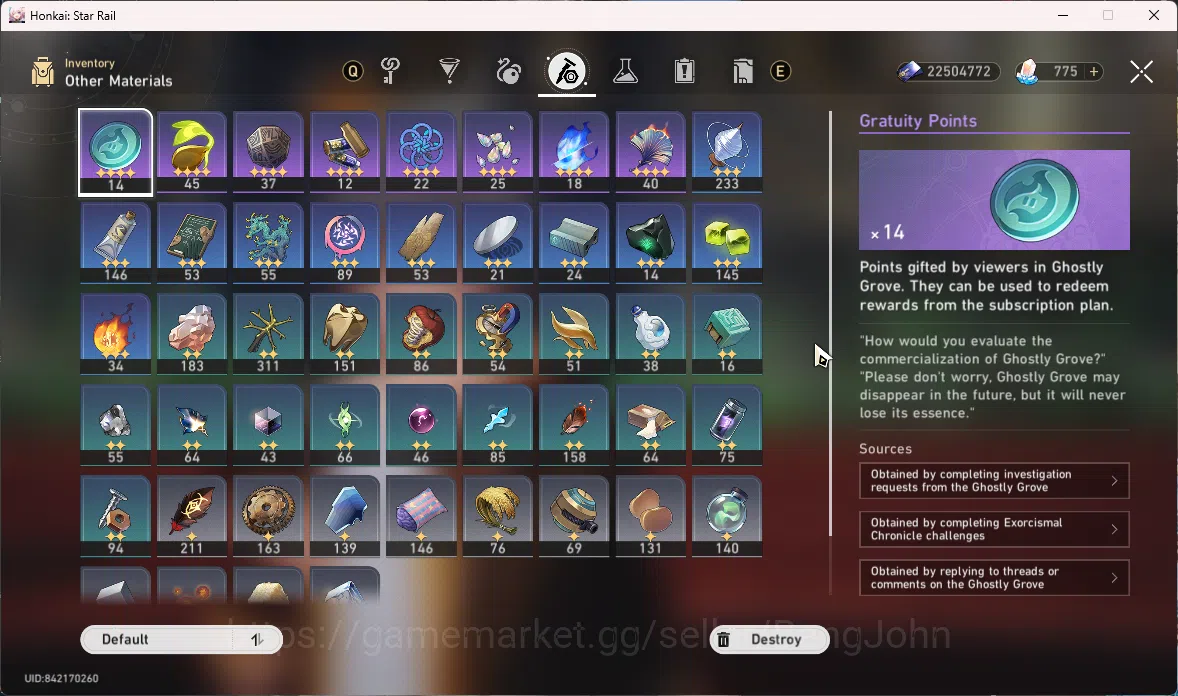 Honkai Star Rail Accounts ASIA | TL 65 | 5 Limit | Sparxie e2 + sign | Yao G image 5