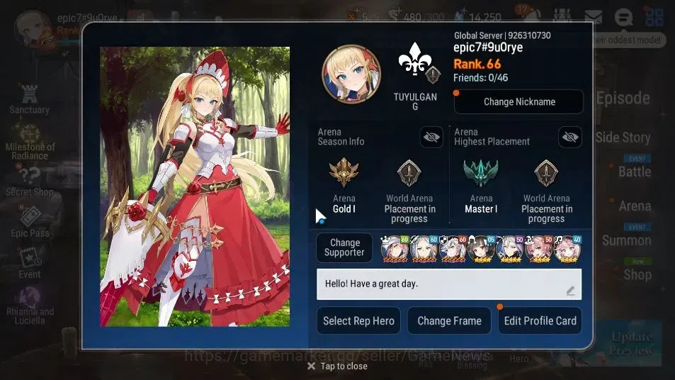 Epic Seven Accounts GLOBAL Unverif|New Era|13 ML(SN Yulha,Rhinna&Lucie image 2