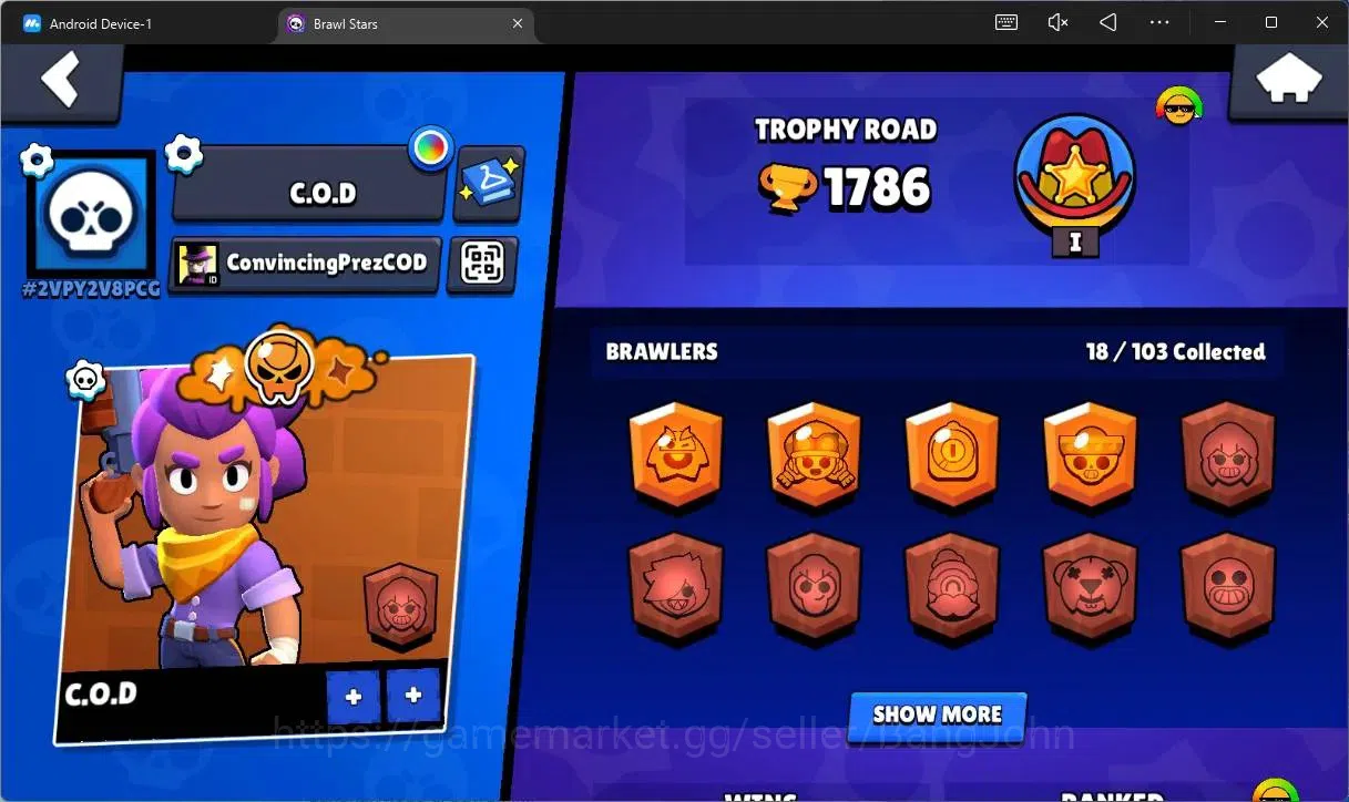 Brawl Stars Accounts Global|1786 Trophy|18 Brawler|4 Lv 9(Poco,Jessie,D image 2