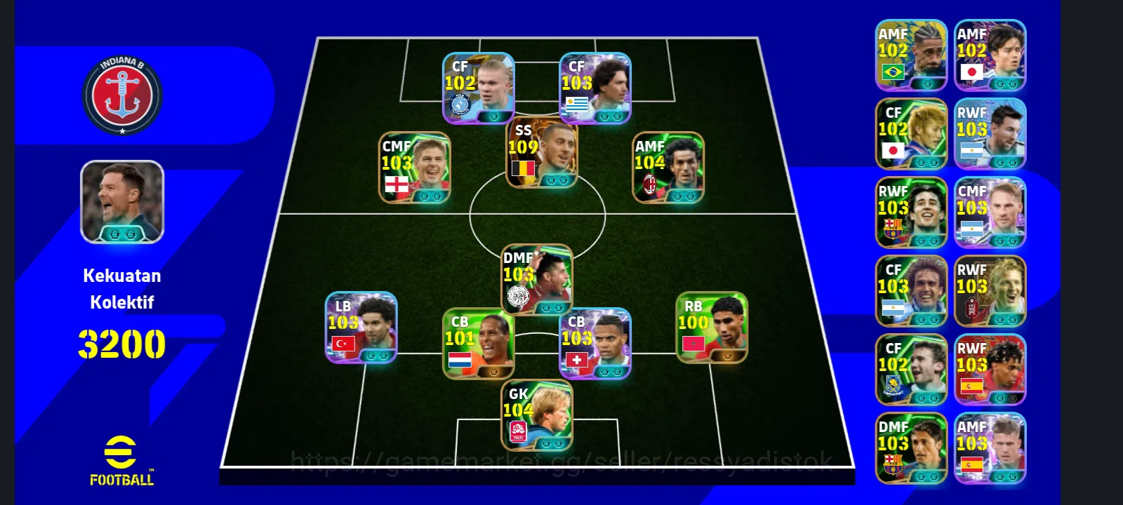 eFootball Accounts Meta Player EFOOTBALL 2026 | BIG TIME EDEN HAZARD, DONADONI, D NUNEZ, S GERARD, Y KAKITANI, POWER 3200 1