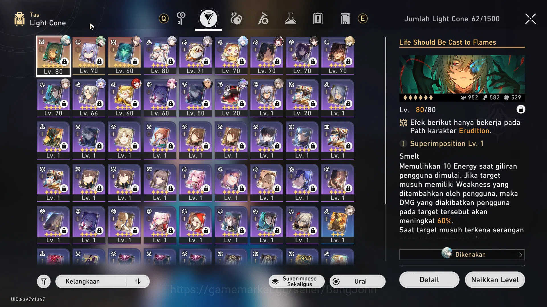 Honkai Star Rail Accounts Others ASIA | TL 65 | 14 LIMIT | CERYDRA | DAN HENG | TRIBBIE | SILVER WOLF | PHAINON | SPEC PASS 6