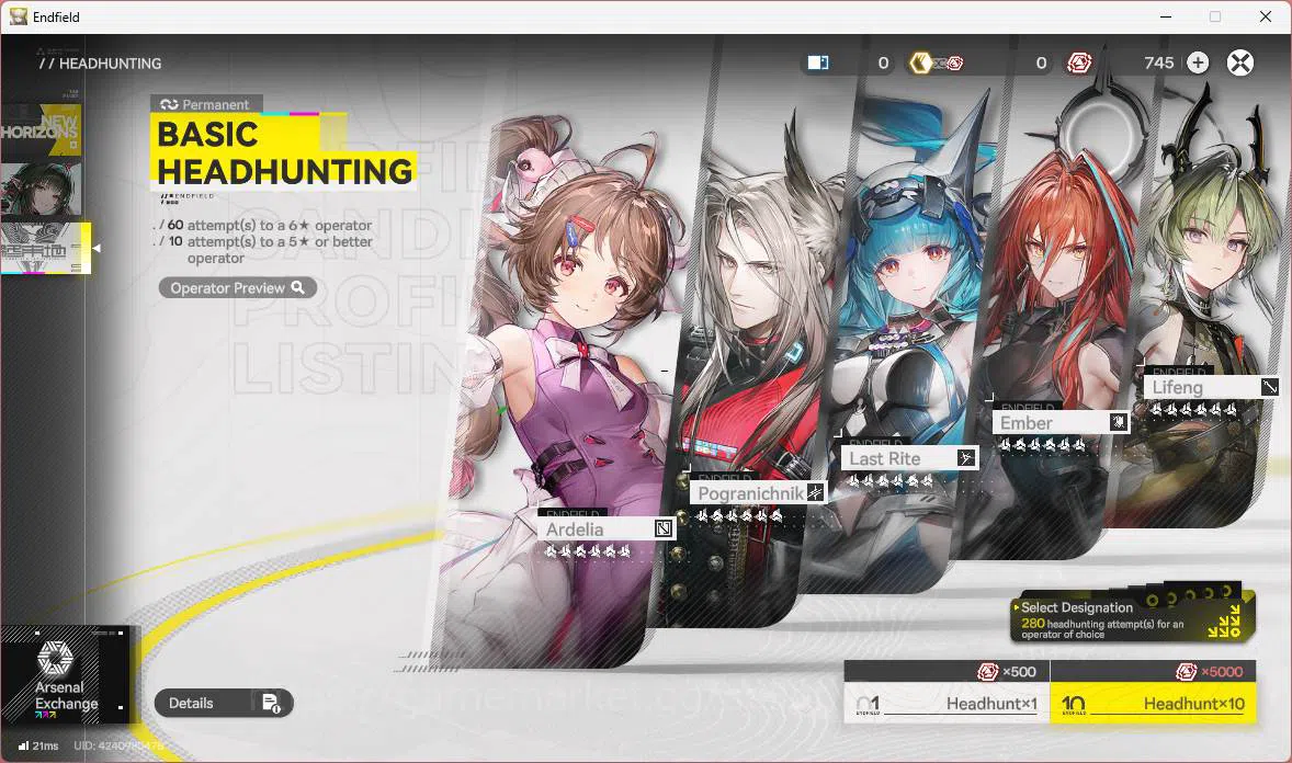 Arknights: Endfield Accounts ASIA|Starter fresh|1 limit| Zhuang Fangyi, Ardelia image 3