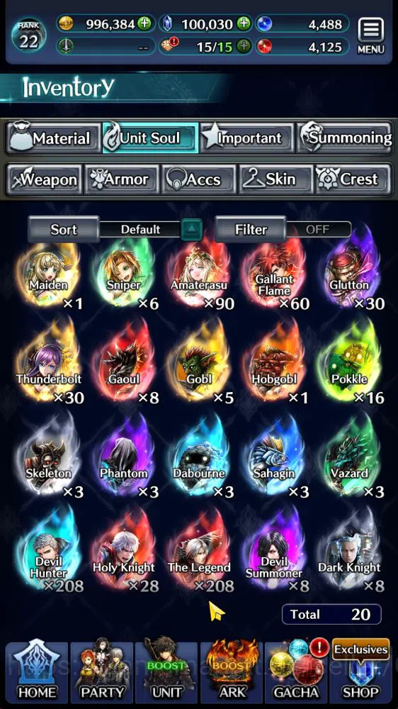 Last Cloudia Accounts Mid‑Game Global|Rank 22|100k Crystal|V,Nero tYK,SM Sera,Etc|1 UR (G Garland),1 LR (DMC Mobile),15 SSR 2