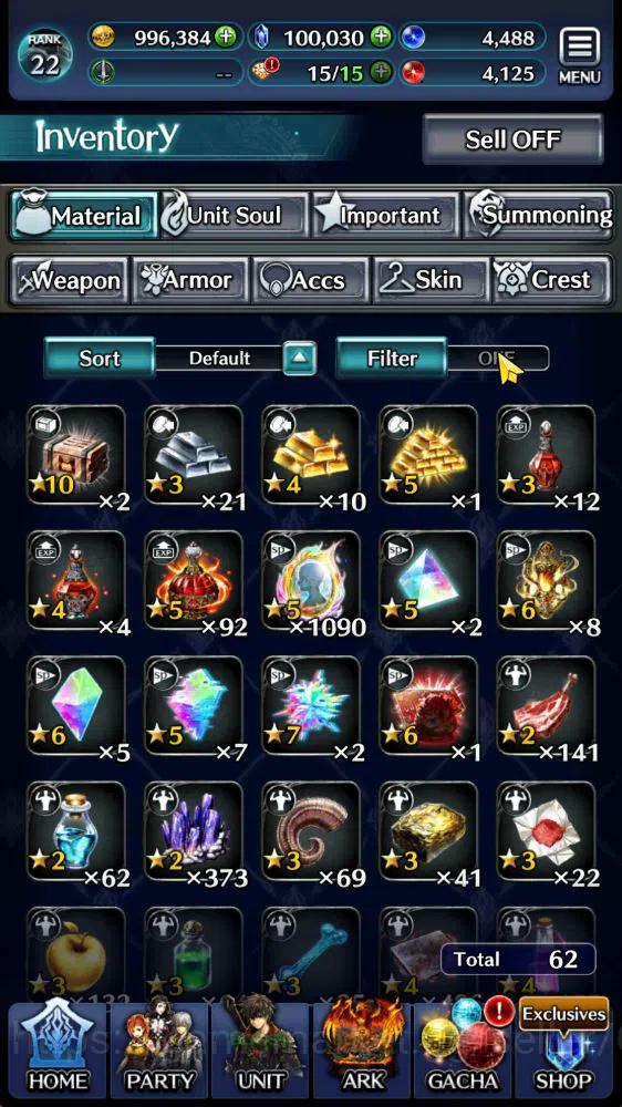 Last Cloudia Accounts Mid‑Game Global|Rank 22|100k Crystal|V,Nero tYK,SM Sera,Etc|1 UR (G Garland),1 LR (DMC Mobile),15 SSR 3