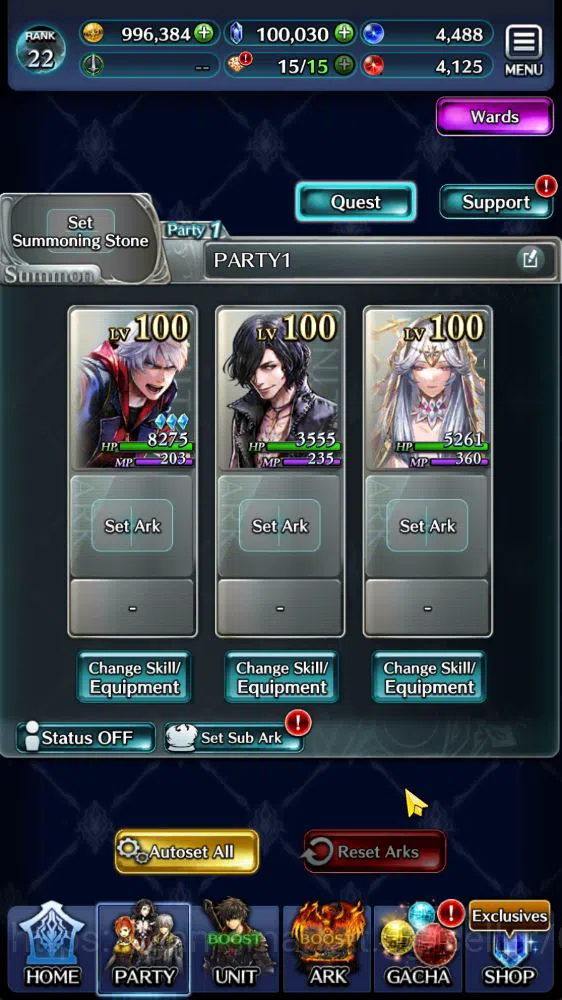 Last Cloudia Accounts Mid‑Game Global|Rank 22|100k Crystal|V,Nero tYK,SM Sera,Etc|1 UR (G Garland),1 LR (DMC Mobile),15 SSR 4