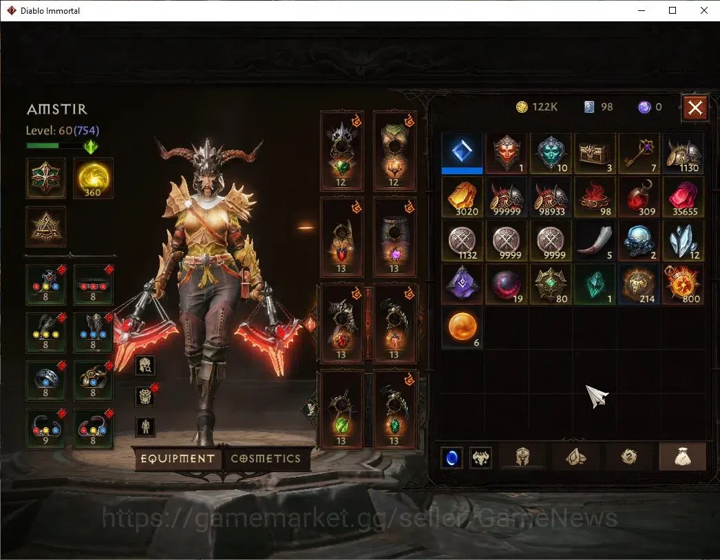 Diablo Immortal Accounts EU - Sescheron|CS ON|Lv60(754)|Demon Hunter|CR 39K image 8