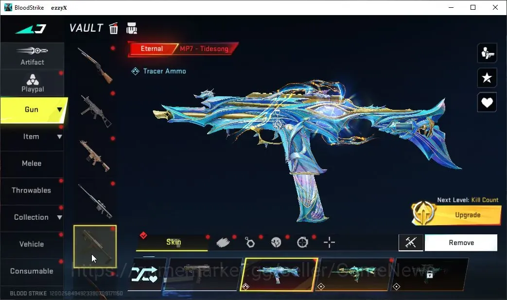 Blood Strike Accounts Collab Skin ASIA|2 ETERNAL MP7 Tidesong Lv3,DEagle Scorpio|Meele Ultra Butterfly Synthwave|Collab AOT 1