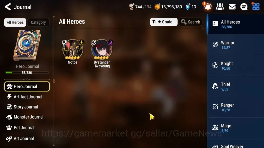 Epic Seven Accounts Starter Global UnVerif|New Era|2 ML(Notos,Bystander Hwayoung)+Vildred,Iseria,Landy,Etc|Poh ON|Abys F 1