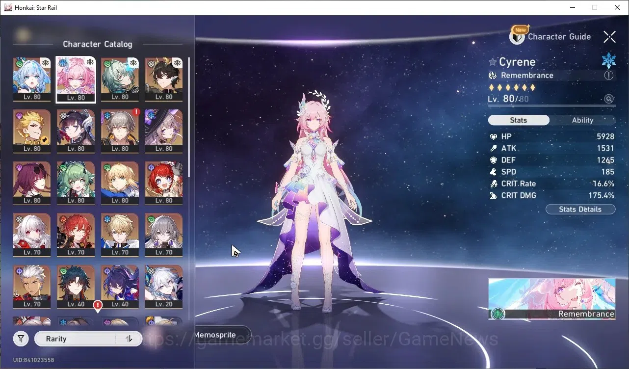 Honkai Star Rail Accounts Others Asia|TL 65|1 GC|2 PremTeam|16 Limited| (Cyrene,Cerydra,Hysilens E1)+Sign Sparxie,Yao Guang 1