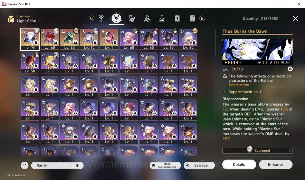 Honkai Star Rail Accounts [ASIA] TL 65 | 8 Limit | Aglaea | Sunday | Dan Hen image 8