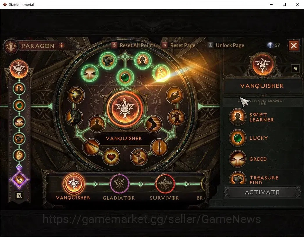 Diablo Immortal Accounts High-End OCE - Azmodan|CS ON|Lv60(597)|Blood knight|35K CR|Reso 330|Paragon Vanquisher|Inferno II|2 11