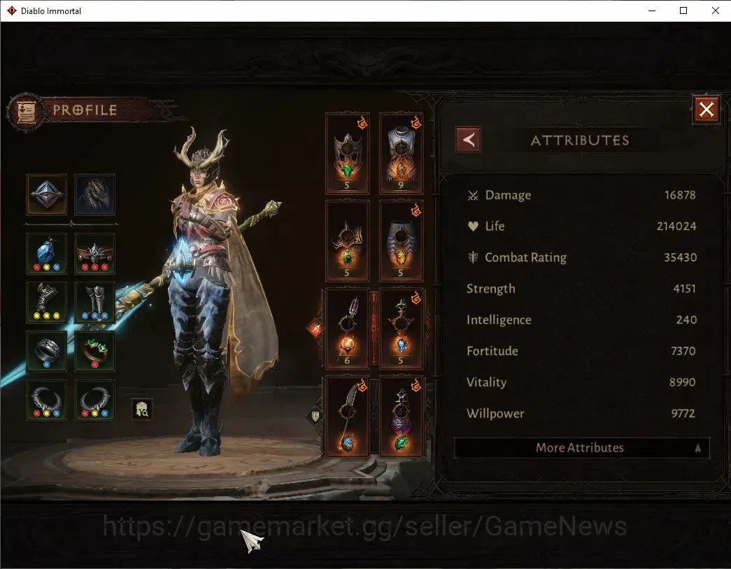 Diablo Immortal Accounts High-End OCE - Azmodan|CS ON|Lv60(597)|Blood knight|35K CR|Reso 330|Paragon Vanquisher|Inferno II|2 3