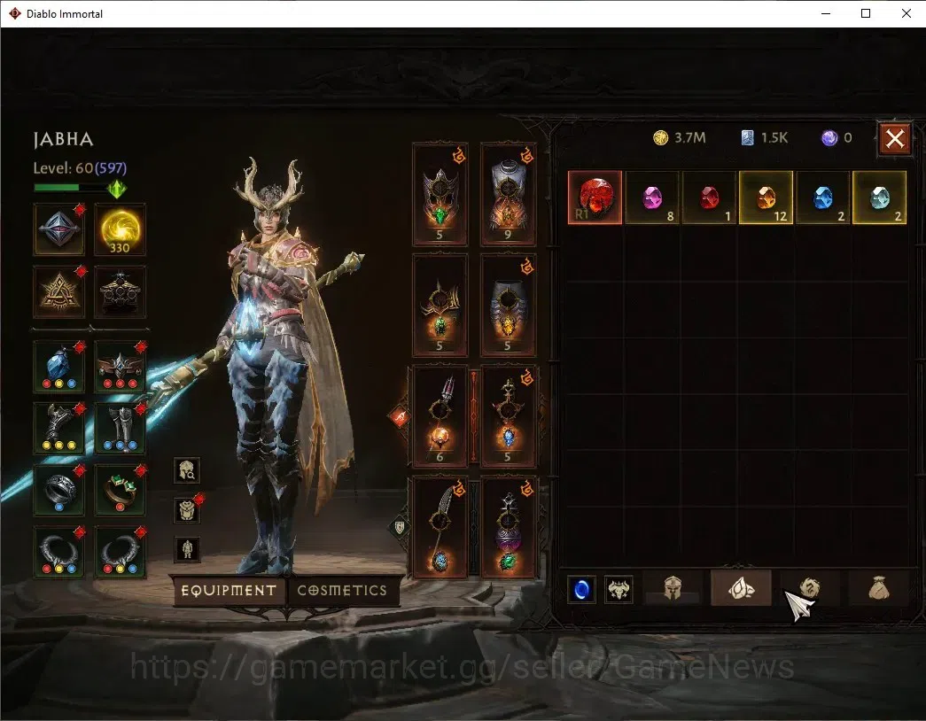 Diablo Immortal Accounts High-End OCE - Azmodan|CS ON|Lv60(597)|Blood knight|35K CR|Reso 330|Paragon Vanquisher|Inferno II|2 6
