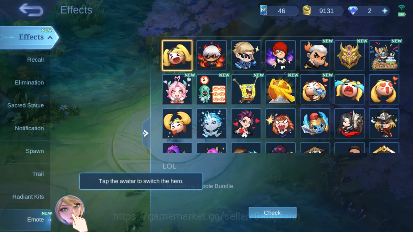 Mobile Legends: Bang Bang Accounts Others Hero 75 | Skin 139 | Collector Pharsa | Prime Yu Zhong | Luckybox Kimmy | KOF 12