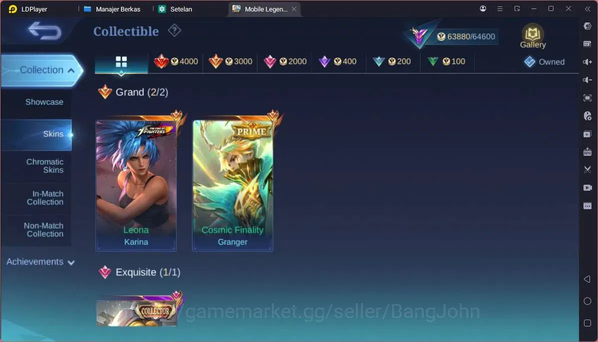 Mobile Legends: Bang Bang Accounts GLOBAL 132 Hero Skin 283|Granger Prime|KOF Karina| image 10