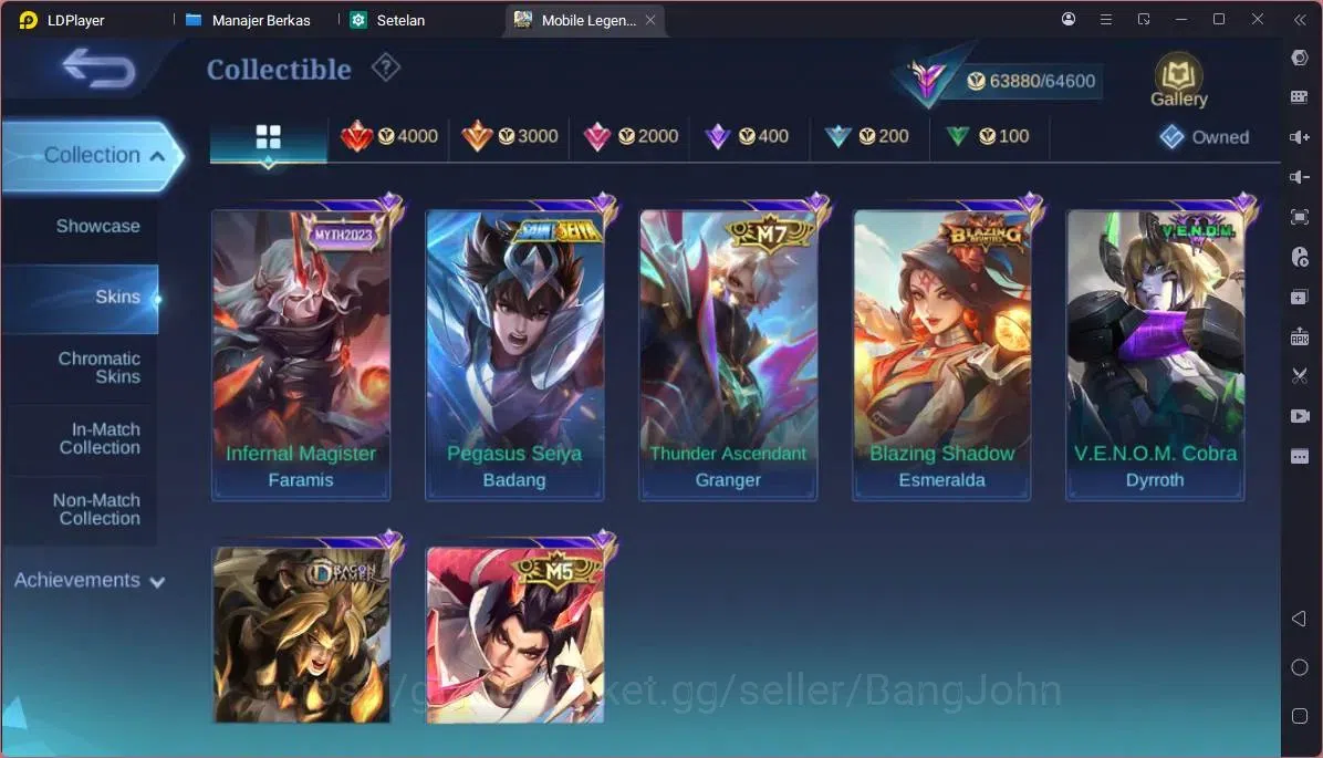 Mobile Legends: Bang Bang Accounts GLOBAL 132 Hero Skin 283|Granger Prime|KOF Karina| image 3