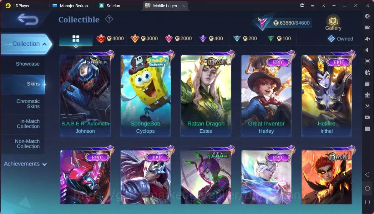 Mobile Legends: Bang Bang Accounts GLOBAL 132 Hero Skin 283|Granger Prime|KOF Karina| image 6