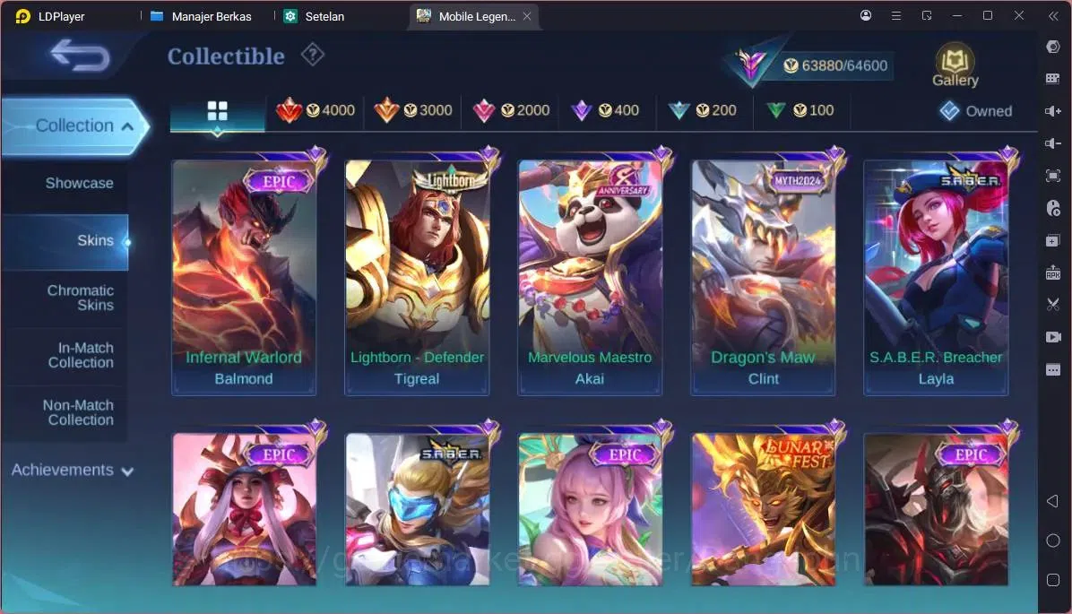 Mobile Legends: Bang Bang Accounts GLOBAL 132 Hero Skin 283|Granger Prime|KOF Karina| image 8