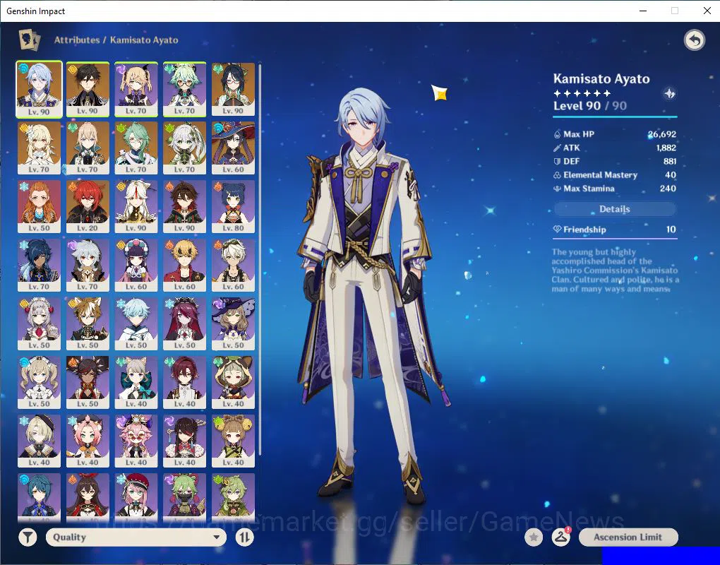 Genshin Impact Accounts Mid Game ASIA|AR 56|5 limited +3(*5Weapon)| {Ayato,Nahida+Sign},Zhongli,Xianyun,Baizhu |MC 3