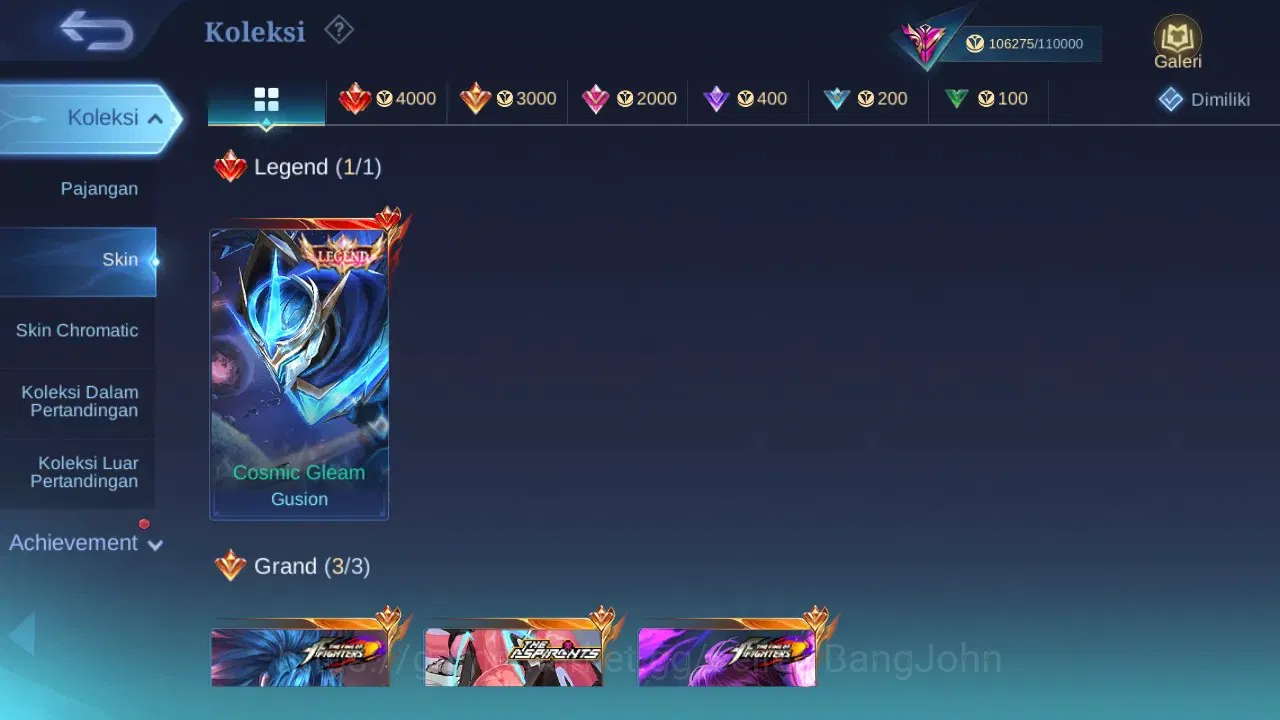 Mobile Legends: Bang Bang Accounts Global|Hero 131|Skin 384|Renowned|Legend Gusion|Co image 1