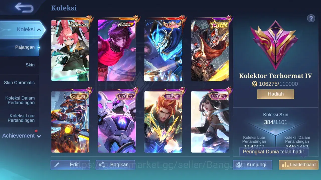 Mobile Legends: Bang Bang Accounts Global|Hero 131|Skin 384|Renowned|Legend Gusion|Co image 11