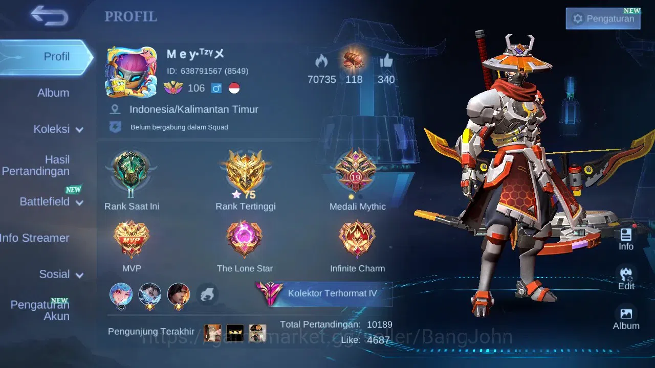 Mobile Legends: Bang Bang Accounts Global|Hero 131|Skin 384|Renowned|Legend Gusion|Co image 17
