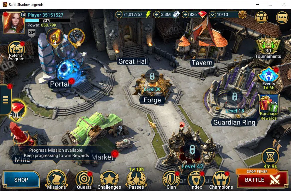 Raid: Shadow Legends Mid-Game Lv14 858K Power|1 Mythical (Galathir)|22 Legendary image 1