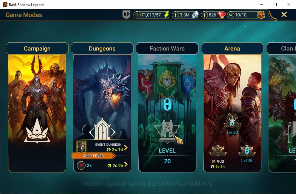 Raid: Shadow Legends Accounts Mid-Game Lv14 858K Power|1 Mythical (Galathir)|22 Legendary 19