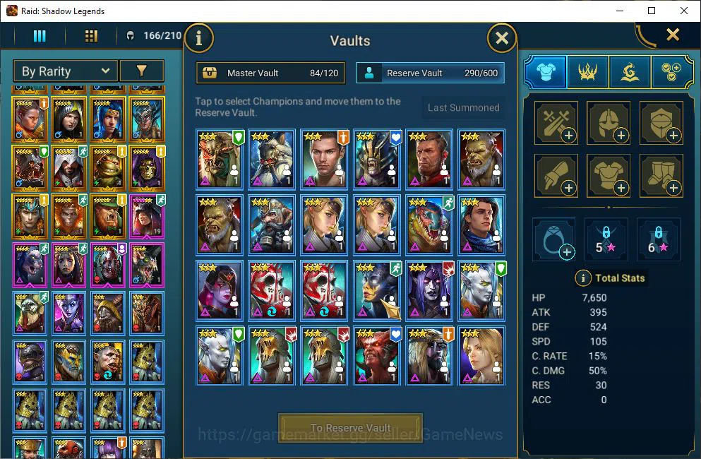 Raid: Shadow Legends Accounts Mid-Game Lv14 858K Power|1 Mythical (Galathir)|22 Legendary 7