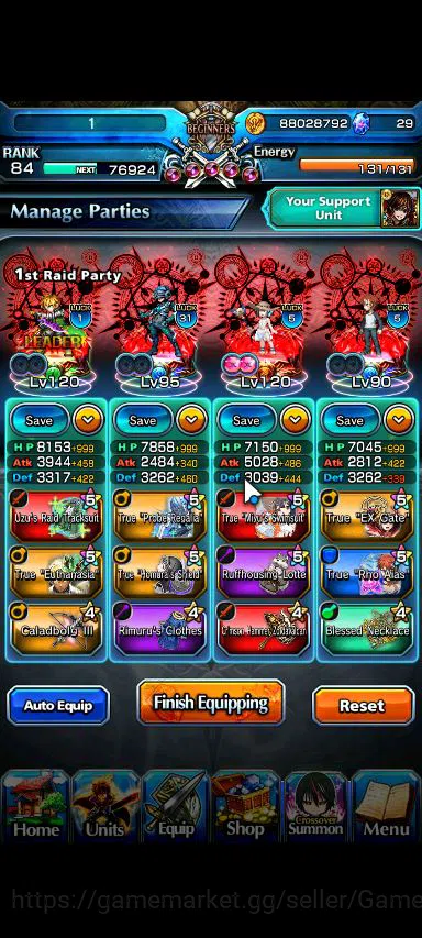 Grand Summoners Accounts Starter Global|Rank 84|1 Sp Art|25 Ascend|[Inumuta,Emiya,S Miyu,Chloe,WH 4
