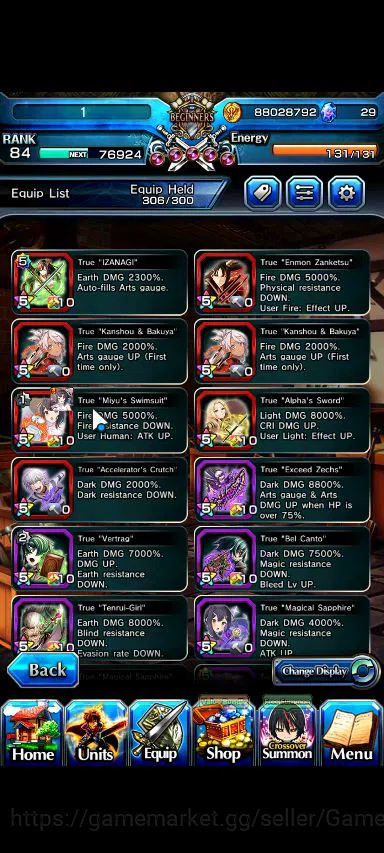 Grand Summoners Accounts Starter Global|Rank 84|1 Sp Art|25 Ascend|[Inumuta,Emiya,S Miyu,Chloe,WH 6
