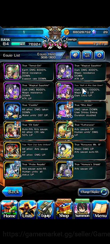 Grand Summoners Accounts Starter Global|Rank 84|1 Sp Art|25 Ascend|[Inumuta,Emiya,S Miyu,Chloe,WH 7