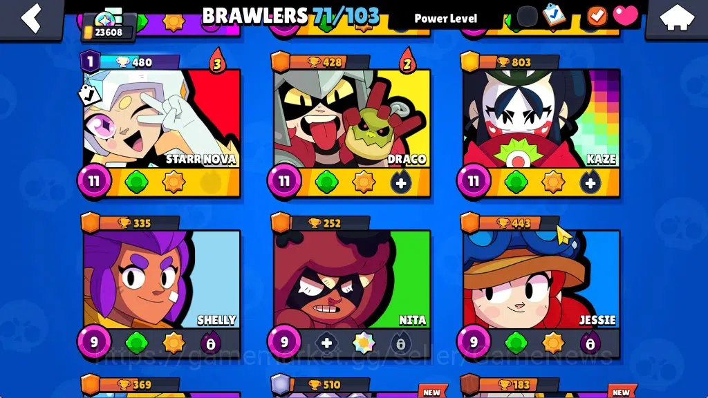 Brawl Stars Accounts 23608 Trophy|71Brawlers 15Max|UL Kaze|13k PP,4k Bl image 10