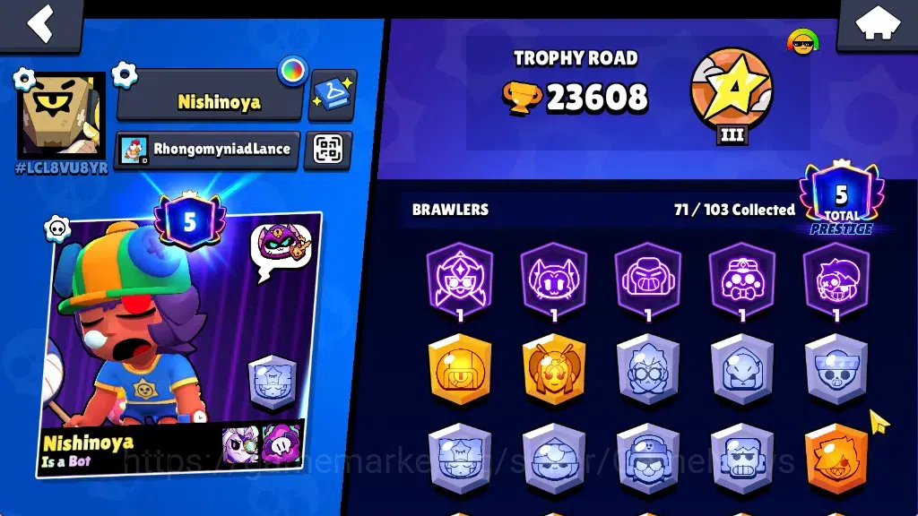 Brawl Stars Accounts 23608 Trophy|71Brawlers 15Max|UL Kaze|13k PP,4k Bl image 2