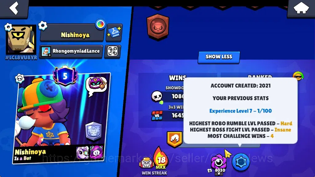 Brawl Stars Accounts 23608 Trophy|71Brawlers 15Max|UL Kaze|13k PP,4k Bl image 4