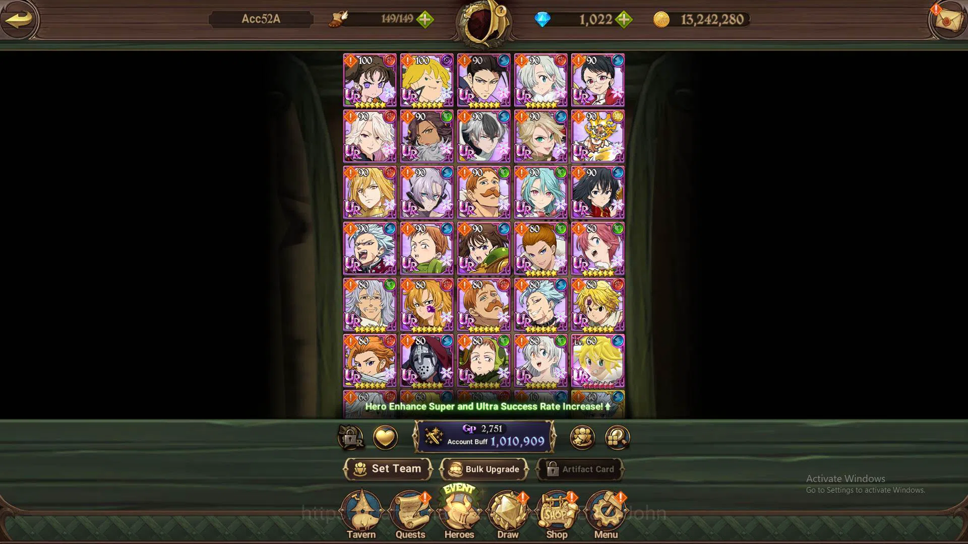 The Seven Deadly Sins: Grand Cross Accounts Others ASIA|DM 1.022|1M CC|UR Demon King Meliodas,etc|Take Mail|Check SS|7DS246B 8