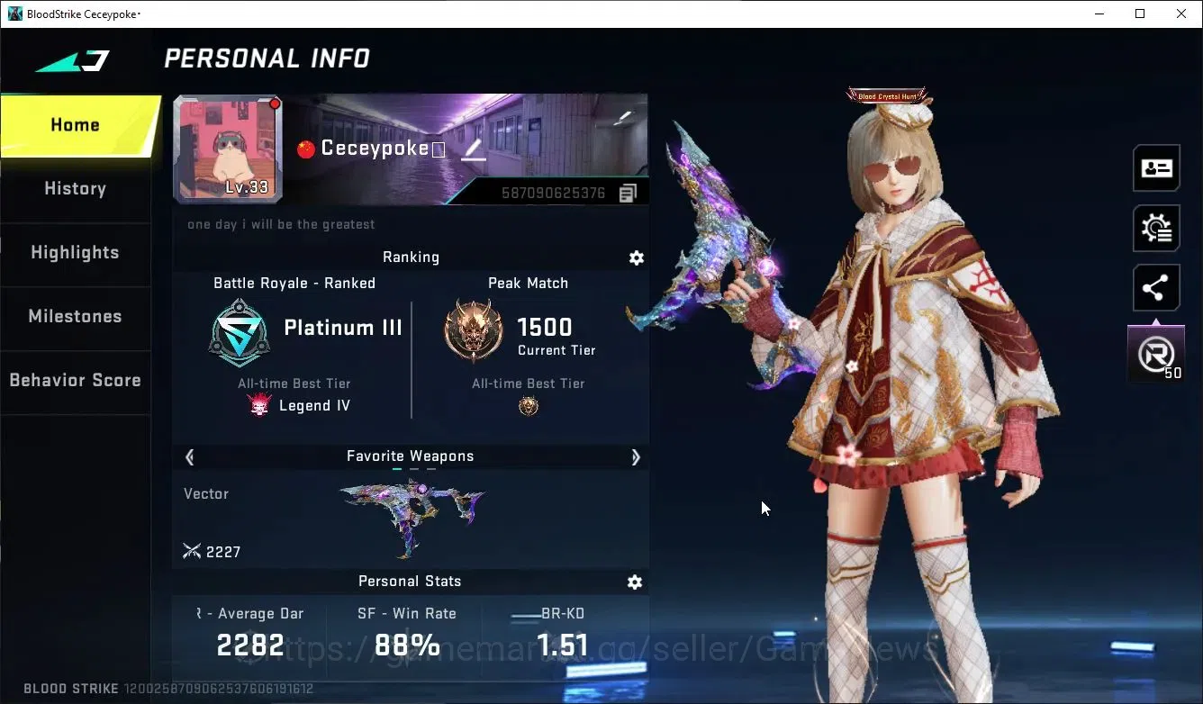 Blood Strike Accounts ASIA|ETERNAL Vector-ShadowDrake+7 ULTRA [Ethan,Luc image 2