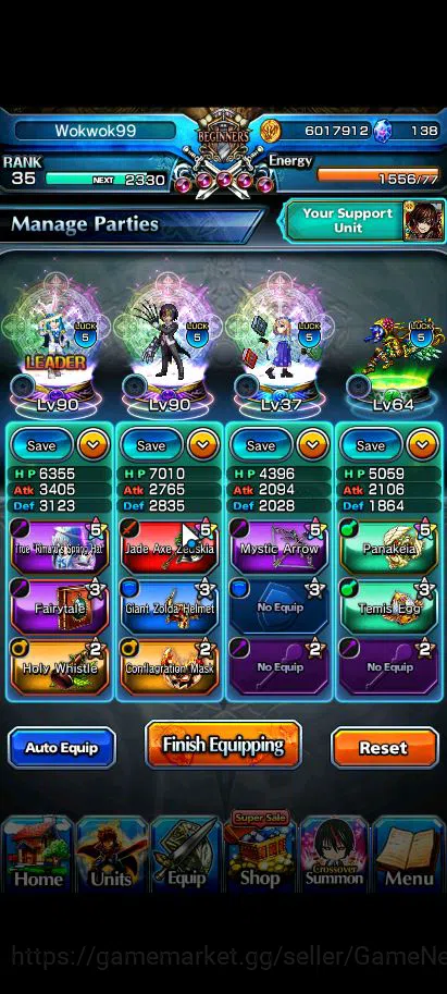 Grand Summoners Accounts Global|Rank 35|3 Ascend+2 TW| Diablo TW,RR Rimuru image 10