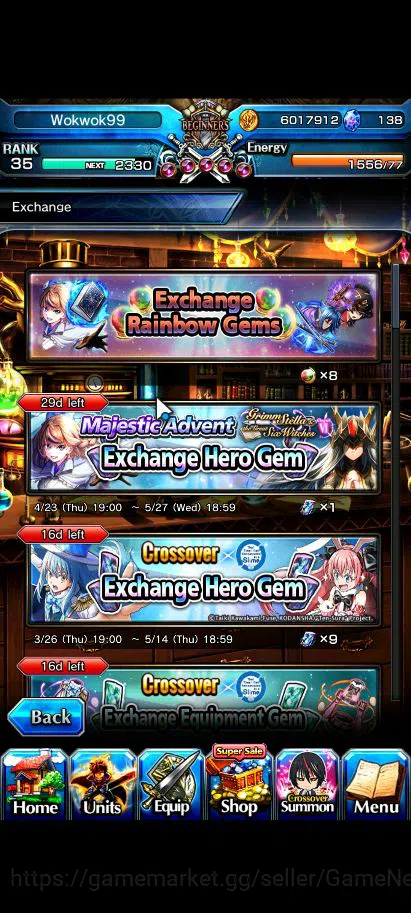 Grand Summoners Accounts Global|Rank 35|3 Ascend+2 TW| Diablo TW,RR Rimuru image 14