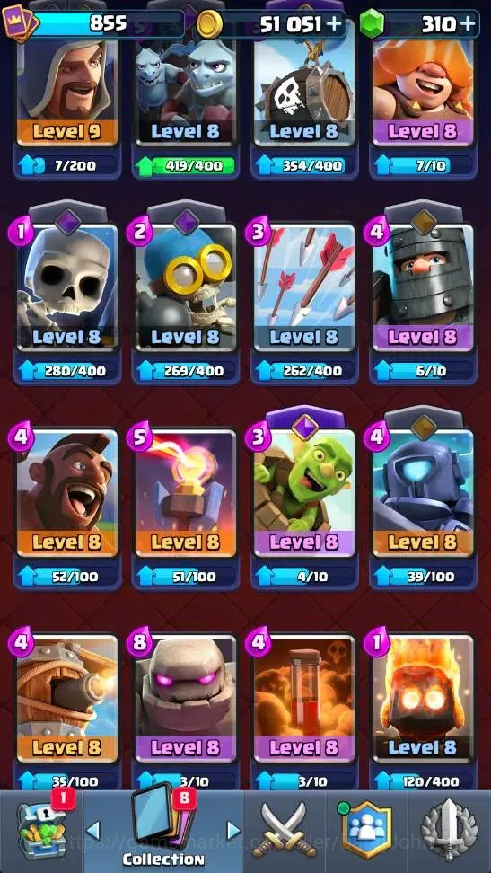 Clash Royale Accounts High-End Global | Trophy 5865 | KTL 12 | EVO 7 | Hero 1 |9 Legendary Card | 51k Gold | 310+ Gems 14