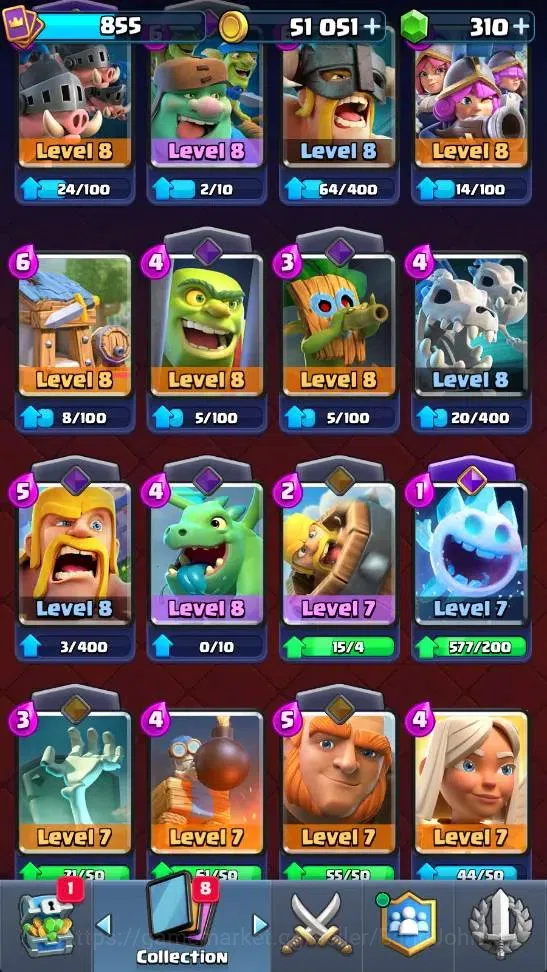 Clash Royale Accounts High-End Global | Trophy 5865 | KTL 12 | EVO 7 | Hero 1 |9 Legendary Card | 51k Gold | 310+ Gems 15
